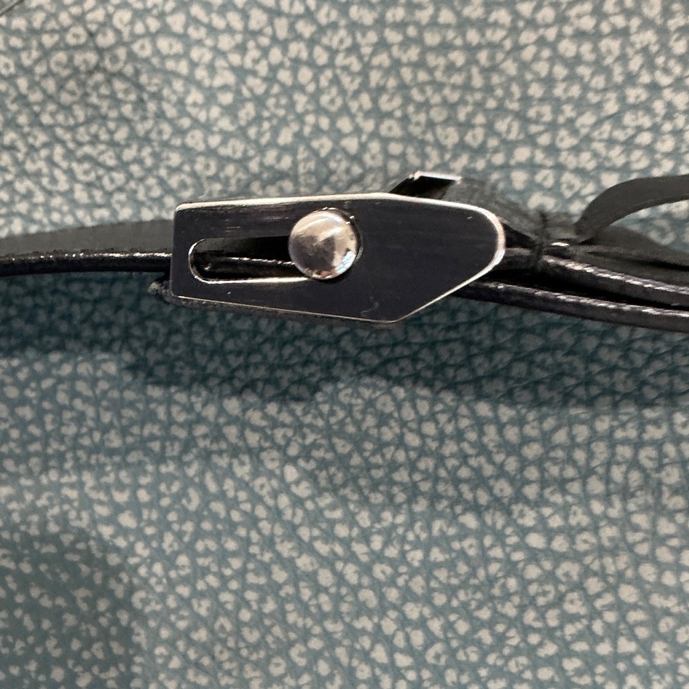 Prada Glossy Black Belt with Silver Buckle - Picture 5 of 11